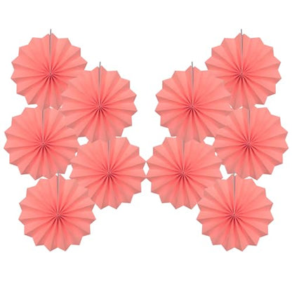 Pink Party Decorations Pink Hanging Paper Round Fans Bulk 8inch DIY