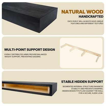 Floating Shelves 3 inch Thick for Wall Set of 2