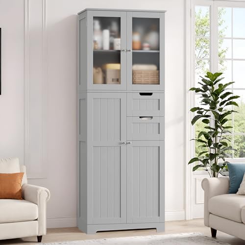 67'' Tall Bathroom Storage Cabinet with Adjustable Shelf