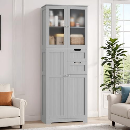 67'' Tall Bathroom Storage Cabinet with Adjustable Shelf