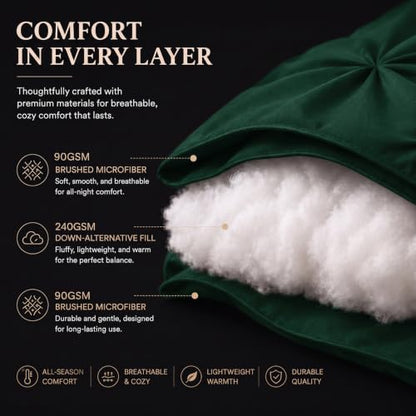 Queen Comforter Set Emerald Green