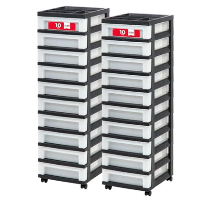 Plastic Drawer Storage Organizer Rolling Cart (2 Count)
