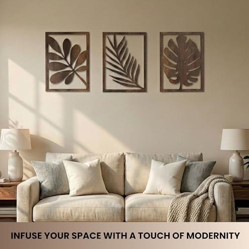 Modern Wooden Wall Sculptures (3 Count)