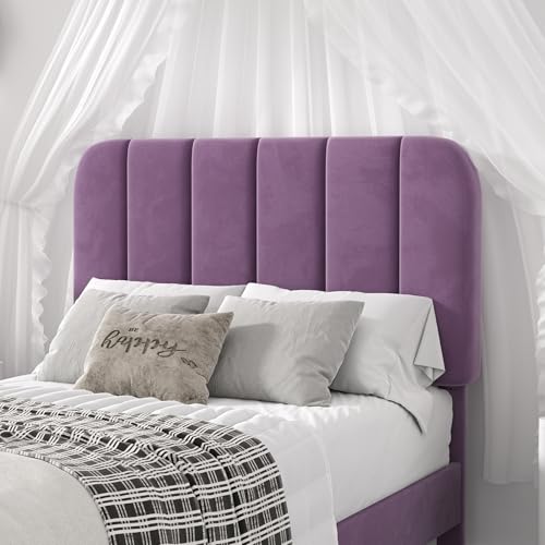 Twin Size Bed Frame with Upholstered Headboard