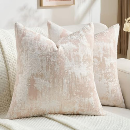 Pack of 2 Faux Cashmere Throw Pillow Covers 18x18 Inch (2 Count)