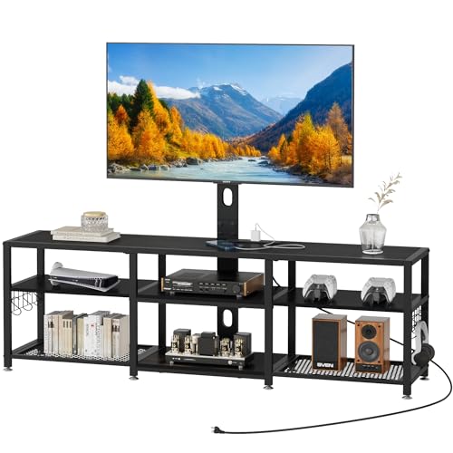TV Stand with Mount and Power Outlets