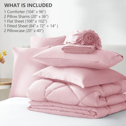 California King Size Comforter Set Pink