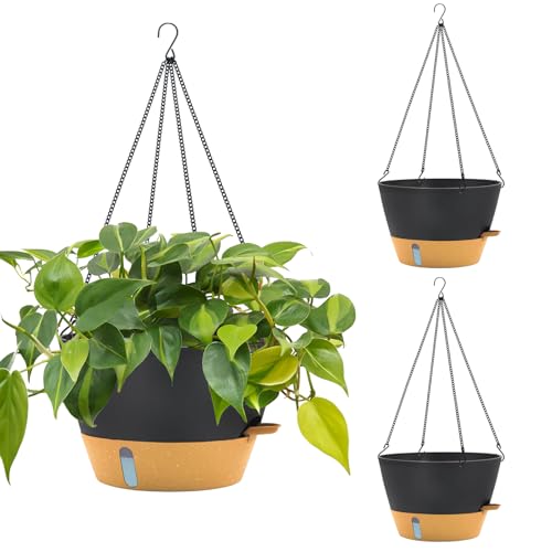 3 Pack 12 Inch Hanging Planters for Indoor Plants (72 Count)