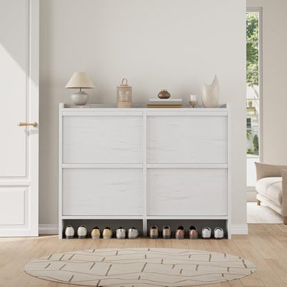 Shoe Cabinet with 4 Flip Drawers