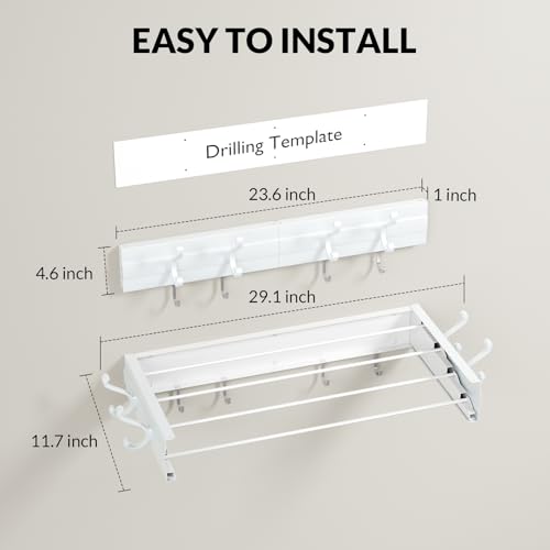 Wall Mounted Foldable Clothes Drying Rack