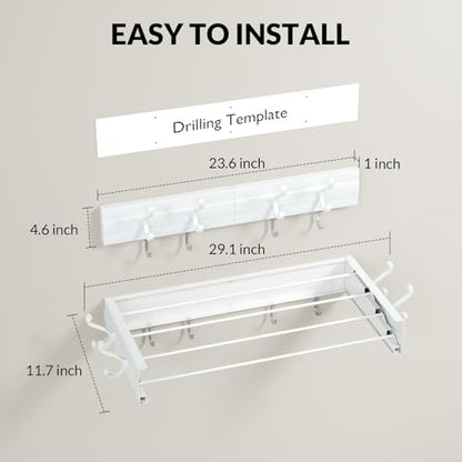 Wall Mounted Foldable Clothes Drying Rack