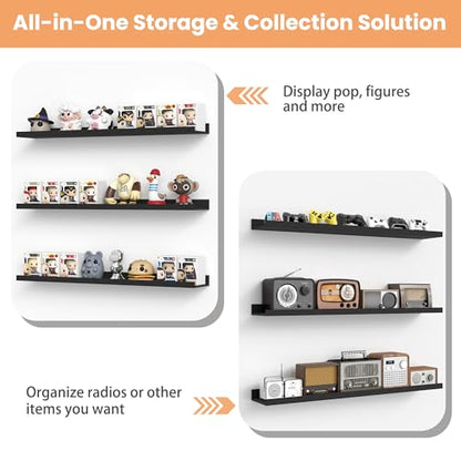 Floating Shelves for Wall Decor and Storage (6 Count)