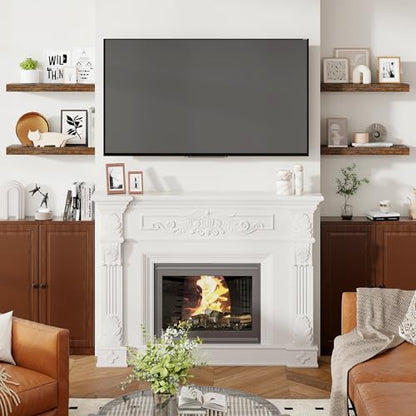 24 Inch Floating Shelves for Wall Rustic Brown Shelves Set of 2 (2 Count)