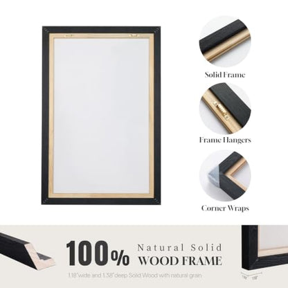 Extra Large Framed Blue Abstract Wall Art for Living Room