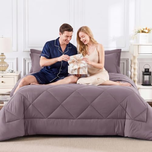 Oversized Queen Comforter Set Dusty Purple