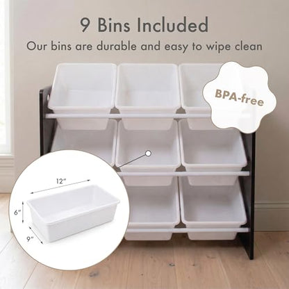 Toy Storage Organizer with 9 Removable Storage Bins for Kids Playroom