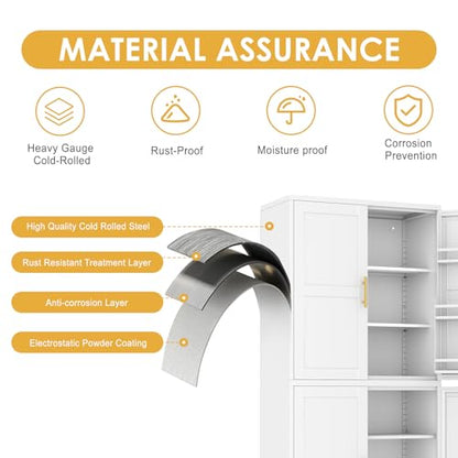 75" Tall Metal Kitchen Pantry Storage Cabinet