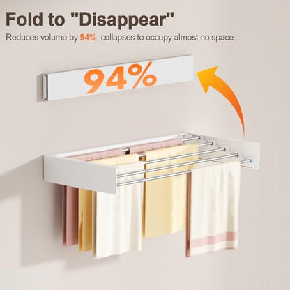 Wall Mounted Clothes Drying Rack Folding Indoor