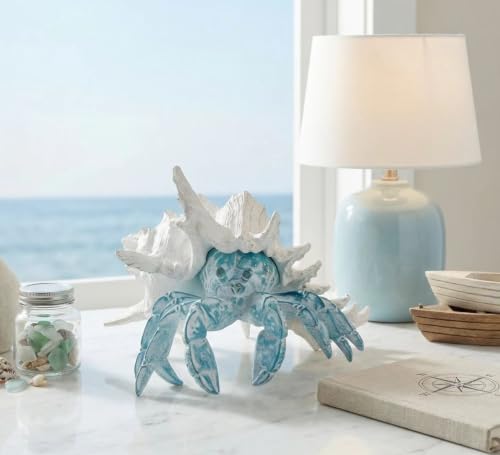 Hermit Crab with Shell Beach Coastal Statue for Home Shelf Decor (500 Count)