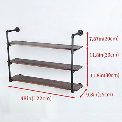 Industrial Pipe Shelves With Wood Planks