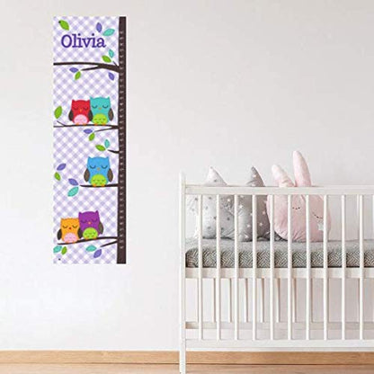 Personalized Growth Chart for Kids, Gingham Owl - I See Me!