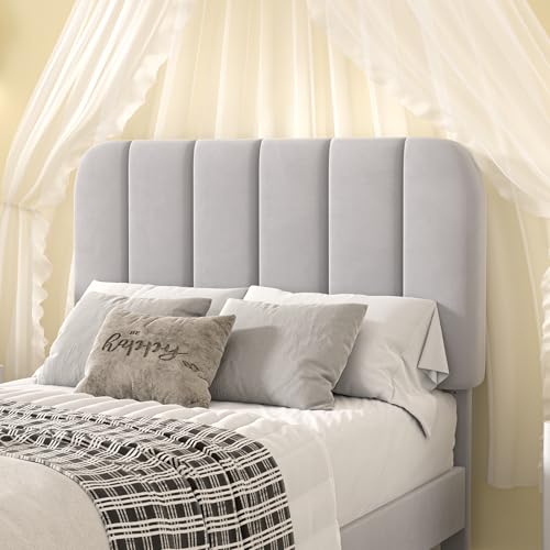 Twin Size Bed Frame with Upholstered Headboard