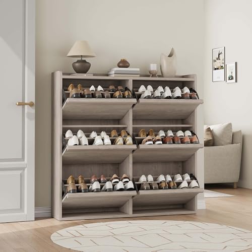 Shoe Cabinet with 6 Flip Drawers