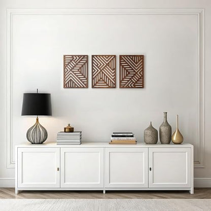 Modern Wooden Wall Sculptures (3 Count)