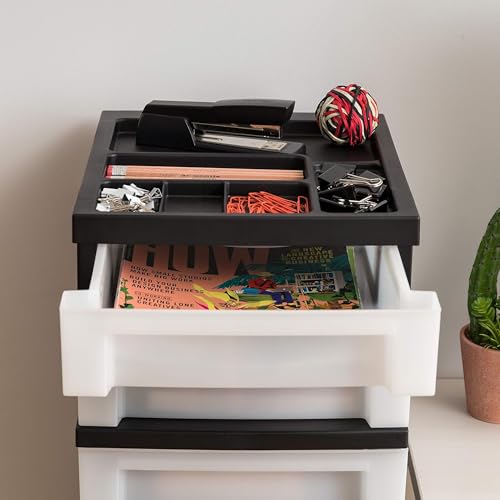 2 Pack 7 Drawer Plastic Storage Rolling Organizer Cart with Caster Wheels for Laundry Room (2 Count)