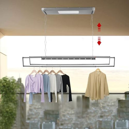 Electric Retractable Airing Rack Gray