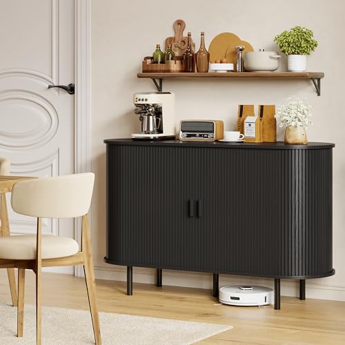 48" Fluted Buffet Sideboard Cabinet with Sliding Door