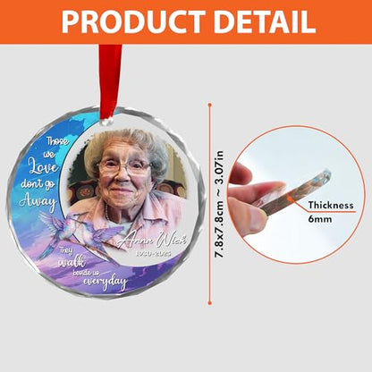 Personalized Memorial Hummingbird Glass Ornament