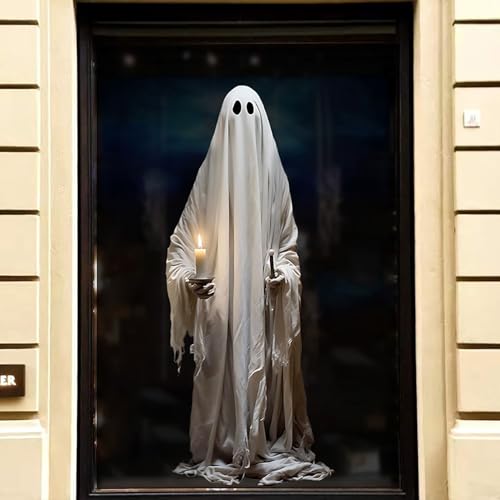 Halloween Window Clings for Glass 2 Sheets Ghost Window Decals Spooky Window Stickers Reusable Windows Cling for Halloween Fall Party Supplies Home School Office Glass Decorations (2 Count)