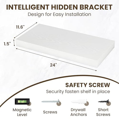 24 Inch Floating Shelves for Wall
