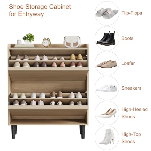Shoe Cabinet with 2 Flip Drawers