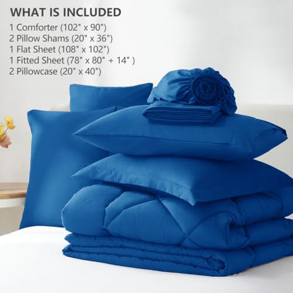 King Size Comforter Set Classic Blue