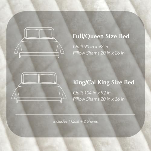 Stripe Channel Luxury Velvet Quilt Set King Size