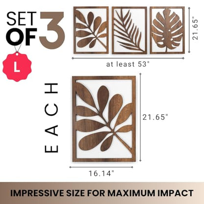 Modern Wooden Wall Sculptures (3 Count)