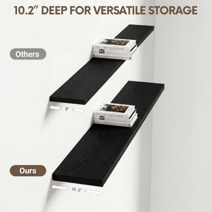 10 Inch Deep Floating Shelves 40” Set of 2 (2 Count)
