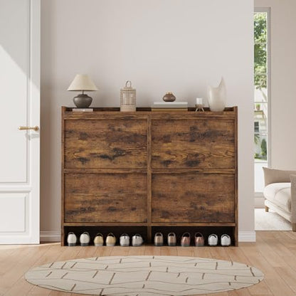 Shoe Cabinet with 4 Flip Drawers