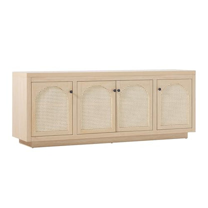 Sasha 4 Door Sideboard Buffet with Arched Rattan Panels