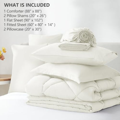 Queen Comforter Set with Sheets Ivory
