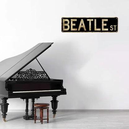 Vintage Metal Tin Sign - Beatles Street (4''x16'') - Waterproof and Dust-Proof Wall Decor for Home, Restaurant, Bar, Cafe, and Garage