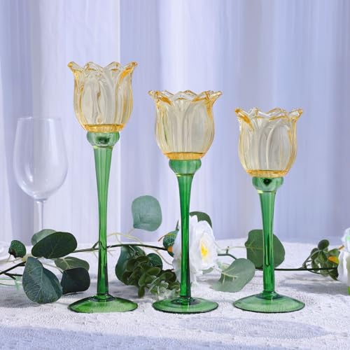 Gold Tulips Candle Holders Set of 3