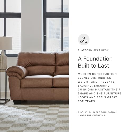Caramel Faux Leather Sofa