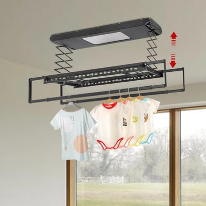 Electric Retractable Airing Rack Black