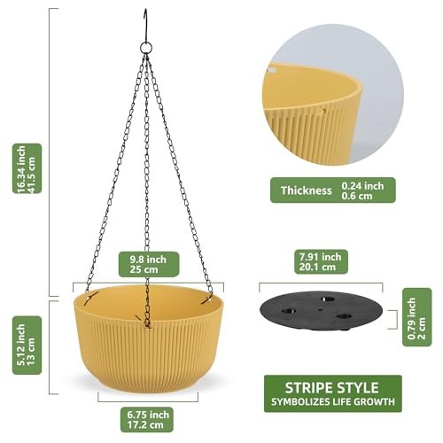 9.8 Inch Self Watering Hanging Planter (2 Count)