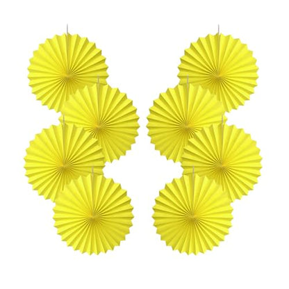 Yellow Birthday Party Decorations Sunshine Yellow Hanging Paper Fans 12inch