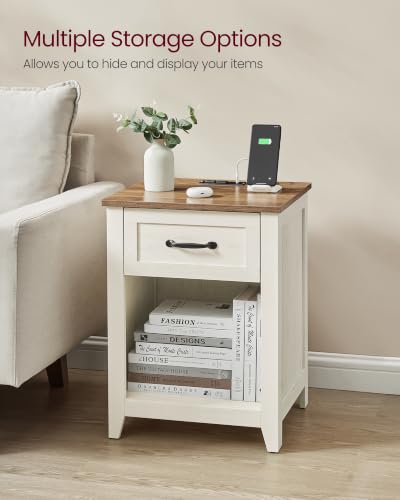 Farmhouse Nightstands with Charging Station (2 Count)