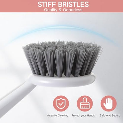 12 Pack Long Handle Dish Scrub Brush Stiff Bristles (12 Count)
